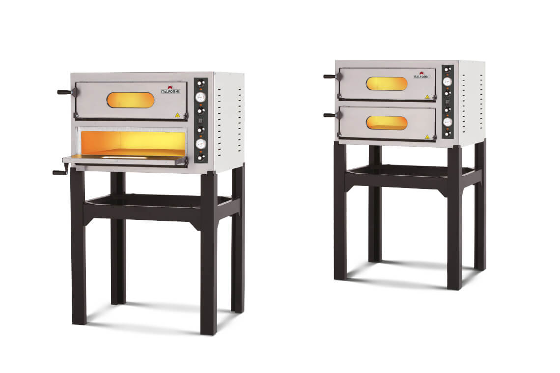 Pizza oven italforni 2 rooms Electric pizza oven 2 chambers refractory modular top EK66 Italforni