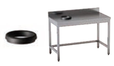 Tavolo lavoro in acciaio inox AISI304 con telaio e alzatina 150 x 70 cm Tavolo lavoro in acciaio inox AISI304 con telaio e alzatina 150 x 70 cm