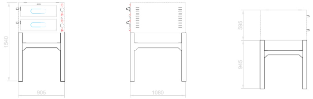 Electric pizza oven 2 chambers refractory modular top EK66 Italforni Electric pizza oven 2 chambers refractory modular top EK66 Italforni