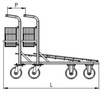 Carrello trasporto merci 4 ruote portata kg 500 Carrello trasporto merci 4 ruote portata kg 500