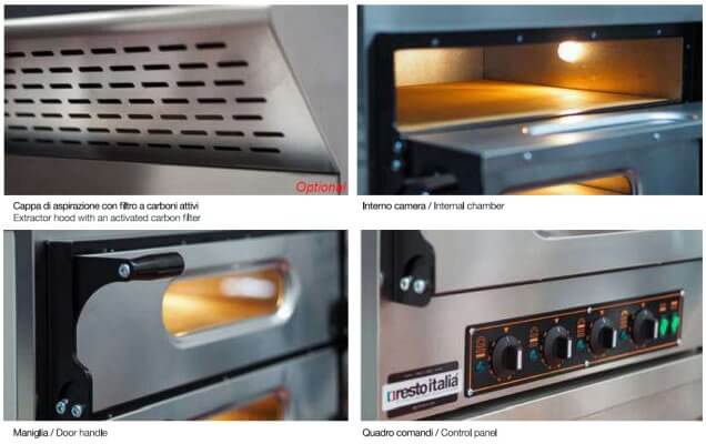 Elektrischer Pizza- und Bräterofen für 4 Pizzen oder 2 Backbleche 60x40 Kube 2 Elektrischer Pizza- und Bräterofen für 4 Pizzen oder 2 Backbleche 60x40 Kube 2