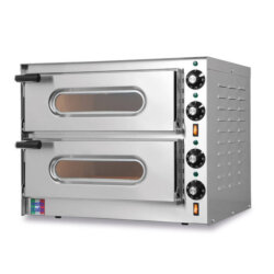 Elektroofen für Pizzeria und Rotisserie mit zwei Kammern für 2 Pizzen