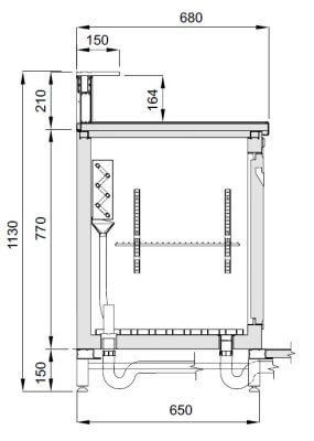 Gekühlte Theke aus Edelstahl Tiefe 70 cm Länge 250 cm 3 Kammern Interne Kühlung Gekühlte Theke aus Edelstahl Tiefe 70 cm Länge 250 cm 3 Kammern Interne Kühlung