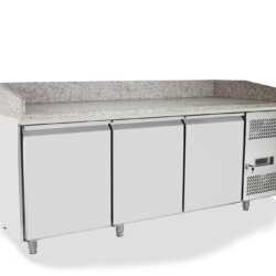 Ventilated refrigerated pizzeria counter 3 doors 2 Mt with display case 10 GN1/4 Atosa Ventilated refrigerated pizzeria counter 3 doors 2 Mt with display case 10 GN1/4 Atosa
