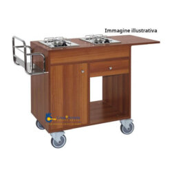 Carrello per Servizio Flambé al Tavolo Professionale 2 Piastre a 1 Fuoco Separato Forcar CF1202 Carrello per Servizio Flambé al Tavolo Professionale 2 Piastre a 1 Fuoco Separato Forcar CF1202