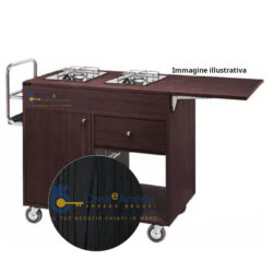 Carrello per Servizio Flambé al Tavolo Professionale 2 Piastre a 1 Fuoco Separato Forcar CF1202CA Carrello per Servizio Flambé al Tavolo Professionale 2 Piastre a 1 Fuoco Separato Forcar CF1202CA