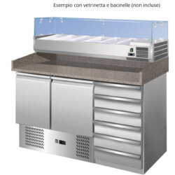 Statische gekühlte Pizzatheke 140cm mit Pizzateigschublade G-S903PZCAS Statische gekühlte Pizzatheke 140cm mit Pizzateigschublade G-S903PZCAS