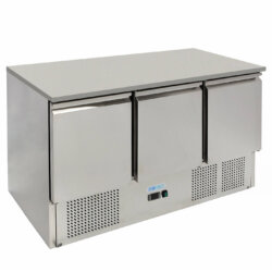 Statisch gekühlter Profi-Saladetten-Tisch +2°C/+8°C 3 Türen 368 Liter