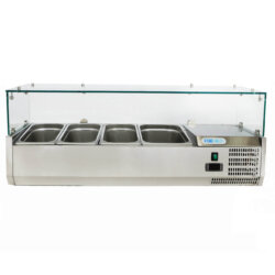 Professionelle Kühlvitrine für Pizzeria Zutaten +2/+8°C 120cm 3xGN1/3 +1x1/2