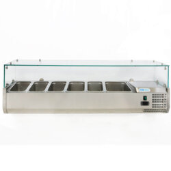 Professionelle Pizzeria Kühlvitrine 150cm +2°/+8°C 5xGN1/3 + 1x1/2