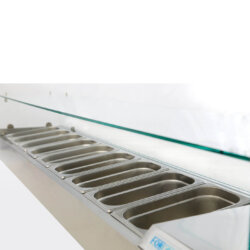 Refrigerated Display Case Professional Ingredient Holder Pizzeria 200cm +2°/+8°C 9 x GN1/3 Refrigerated Display Case Professional Ingredient Holder Pizzeria 200cm +2°/+8°C 9 x GN1/3