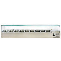 Refrigerated Display Case Professional Ingredient Holder Pizzeria 200cm +2°/+8°C 9 x GN1/3