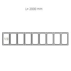 Refrigerated Display Case Professional Ingredient Holder Pizzeria 200cm +2°/+8°C 9 x GN1/3 Refrigerated Display Case Professional Ingredient Holder Pizzeria 200cm +2°/+8°C 9 x GN1/3