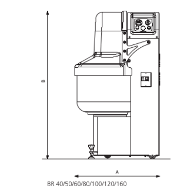 Impastatrice a bracci tuffanti da 5/60 kg 1300/1800 W serie BR Impastatrice a bracci tuffanti da 5/60 kg 1300/1800 W serie BR