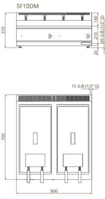 Fimar SF10DM Professionelle Tisch-Gasfritteuse mit Wasserhahn 13+13-Liter-Becken Fimar SF10DM Professionelle Tisch-Gasfritteuse mit Wasserhahn 13+13-Liter-Becken