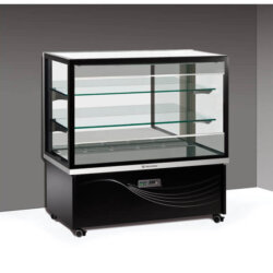 Horizontal wall-mounted refrigerated display case +3/+10 °C crystal shelves 550 Lt led lighting L. 134 cm Tecfrigo