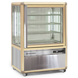 Refrigerated display case +2/+10 °C 250 Lt panoramic top glass led lighting L. 81 cm Tecfrigo