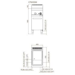 Professioneller Gasherd mit Schrank 25 Liter 10 kW Fimar CPM30M Professioneller Gasherd mit Schrank 25 Liter 10 kW Fimar CPM30M