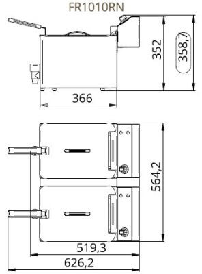 Friggitrice Elettrica Professionale da Banco Con Rubinetto 12+12 Lt 6+6 kW Fimar FR1010RN Friggitrice Elettrica Professionale da Banco Con Rubinetto 12+12 Lt 6+6 kW Fimar FR1010RN