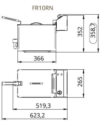 Professional Electric Countertop Fryer With Faucet 12 Lt 6 kW Fimar FR10RN Professional Electric Countertop Fryer With Faucet 12 Lt 6 kW Fimar FR10RN