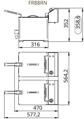 Professional Electric Fryer With Faucet 10+10 Liters 3+3 kW Fimar FR88RN Professional Electric Fryer With Faucet 10+10 Liters 3+3 kW Fimar FR88RN