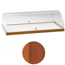 Neutrale Vitrine Nussbaumholz Sockel oder Plexiglas Kuppel 90x50x22 cm Forcar A1298