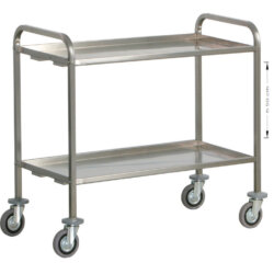 Edelstahl Schwerlasttransportwagen 25x25 2 Etagen 92/112x67x98 cm Forcar CA1392P und CA1393P