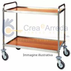 Professioneller Servierwagen aus Edelstahl 2 Etagen 103x57x97 cm Forcar CA 1001 /W Professioneller Servierwagen aus Edelstahl 2 Etagen 103x57x97 cm Forcar CA 1001 /W