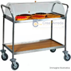 Edelstahl-Wagen mit Kuppel und 2 Etagen 111x57x110 cm Forcar CA1154 W Edelstahl-Wagen mit Kuppel und 2 Etagen 111x57x110 cm Forcar CA1154 W