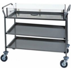 Professioneller Servicewagen 3 Ablagen aus Edelstahl 118x57x104 cm Forcar CA 1163
