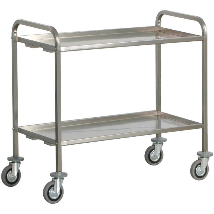 Carrello Trasporto Pesante Acciaio Inox 25x25 2 Ripiani 92/112x67x98 cm Forcar CA1392P e CA1393P – Bild 2