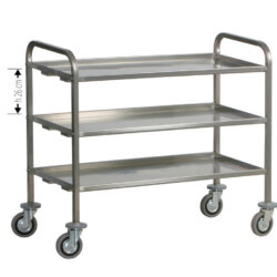 Edelstahl Schwerlasttransportwagen 25x25 3 Etagen 92/112x67x98 cm Für Auto CA1394P und CA1395P