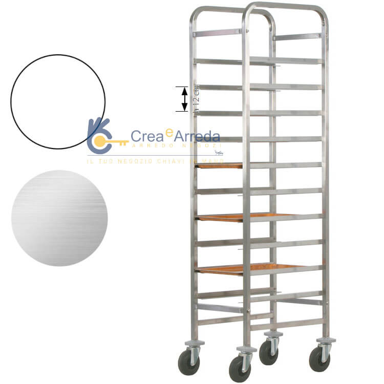 Reinforced Stainless Steel Tray Trolley for 10 GN 1/1 Trays Forcar CA 1451R