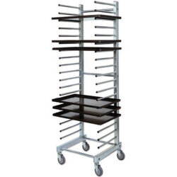 Universal Stainless Steel 50x51x177 cm Baking Tray Trolley for 20 Baking Trays Forcar CA 1480