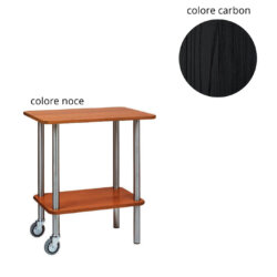Professional Service Trolley Wood and Steel 70x50x78 cm 2 Shelves 2 Wheels Gueridon Forcar CA9012R / CA
