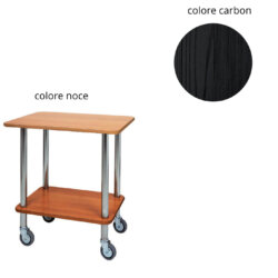 Professional Service Trolley Wood and Steel 70x50x78 cm 2 Shelves 4 Wheels Forcar Gueridon CA901 / CA