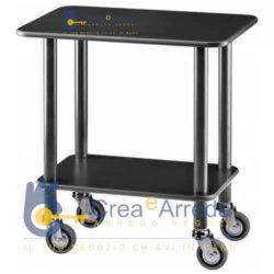 Carrello di Servizio Professionale Legno 70x50x78 cm 2 Ripiani 4 Ruote Ottonate/Cromate Forcar Gueridon CL903 Carrello di Servizio Professionale Legno 70x50x78 cm 2 Ripiani 4 Ruote Ottonate/Cromate Forcar Gueridon CL903