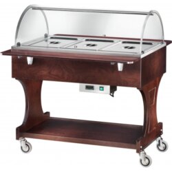 Bain-Marie-Wagen aus Holz +30/+90°C 3 GN 1/1 111x82x125 cm Forcar CL 2777