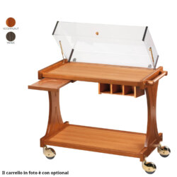 Servicewagen mit professioneller Holzkuppel 2 Etagen und 4 Rädern 106x55x95 cm Forcar CL 2351 /W