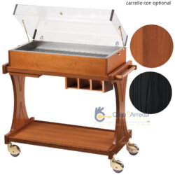 Holzwagen Gekühlte Eutektische Platten Plexiglas Kuppel 106x55x108 cm Forcar CL2785 /W