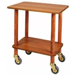 Carrello di Servizio Professionale Legno 70x50x78 cm 2 Ripiani 4 Ruote Ottonate/Cromate Forcar Gueridon CL903 Carrello di Servizio Professionale Legno 70x50x78 cm 2 Ripiani 4 Ruote Ottonate/Cromate Forcar Gueridon CL903