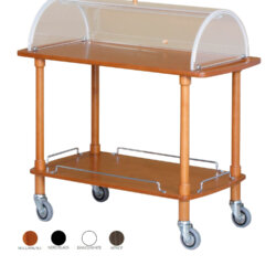 Professional Serving Cart Solid Wood 2 Shelves Dome Plaxiglass 110x55x107 cm Forcar CLC 2012