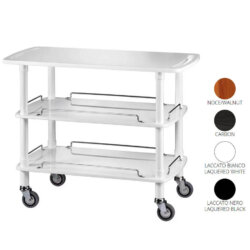 Carrello di Servizio Professionale Legno 3 Ripiani e 4 Ruote 110x55x89 cm Forcar CLP2003