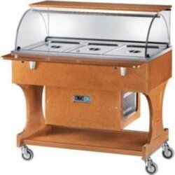 Refrigerated trolley wood dome plexiglass countertop +2/+10°C 3 GN 1/1 Forcar CLR 2787 Refrigerated trolley wood dome plexiglass countertop +2/+10°C 3 GN 1/1 Forcar CLR 2787