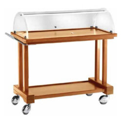 Carrello di Servizio Legno 2 Ripiani Coperchio Semicircolare Plexiglass 81x55x108 cm Forcar LPC 800 /W Carrello di Servizio Legno 2 Ripiani Coperchio Semicircolare Plexiglass 81x55x108 cm Forcar LPC 800 /W