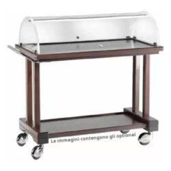 Carrello di Servizio Legno 2 Ripiani Coperchio Semicircolare Plexiglass 81x55x108 cm Forcar LPC 800 /W Carrello di Servizio Legno 2 Ripiani Coperchio Semicircolare Plexiglass 81x55x108 cm Forcar LPC 800 /W