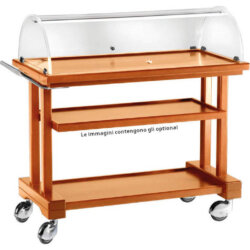 Carrello di Servizio Legno 3 Ripiani Coperchio Semicircolare Plexiglass 115x55x108 cm Forcar LPC 1050 /W Carrello di Servizio Legno 3 Ripiani Coperchio Semicircolare Plexiglass 115x55x108 cm Forcar LPC 1050 /W