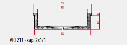 Thermal Bain-Marie Tank Built-in Inox h 15cm Built-in Group +30/+90°C Forcar VBC Thermal Bain-Marie Tank Built-in Inox h 15cm Built-in Group +30/+90°C Forcar VBC