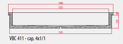 Thermal Bain-Marie Tank Built-in Inox h 15cm Built-in Group +30/+90°C Forcar VBC Thermal Bain-Marie Tank Built-in Inox h 15cm Built-in Group +30/+90°C Forcar VBC