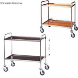 Professional Stainless Steel Service Trolley 2 Shelves 103x57x97 cm Forcar CA 1001 /W